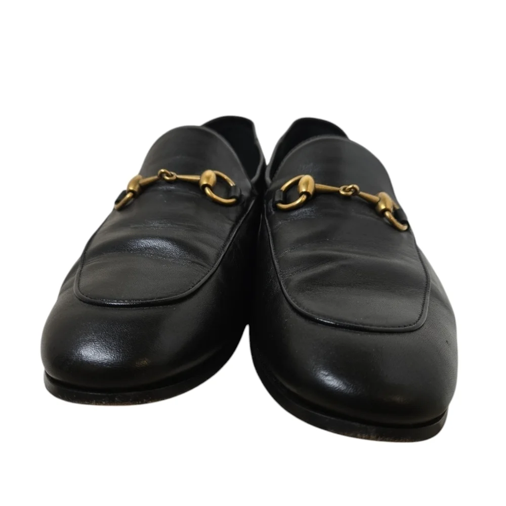 GUCCI BRIXTON Black Leather Horsebit Loafers Gucci 8 Jordaan $1000
